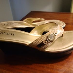 Guess Gold flip flops